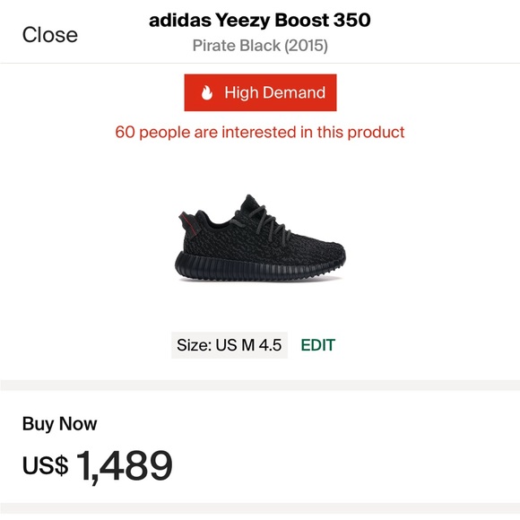 Yeezy x Adidas 350 Pirate Black 2015 - Picture 5 of 5